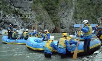 Preparing to begin the rafting.